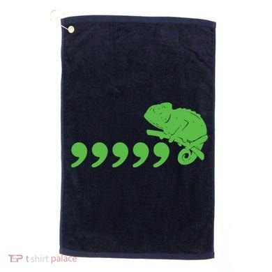 Comma Chameleon Funny Golf Towel