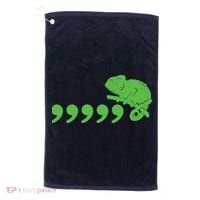 Comma Chameleon Funny Golf Towel thumb 0
