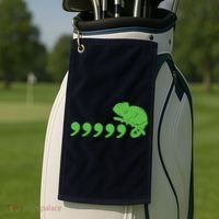 Comma Chameleon Funny Golf Towel thumb 2