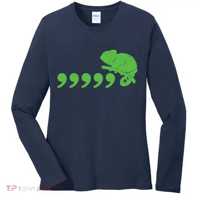 Comma Chameleon Funny Women's Long Sleeve Shirt