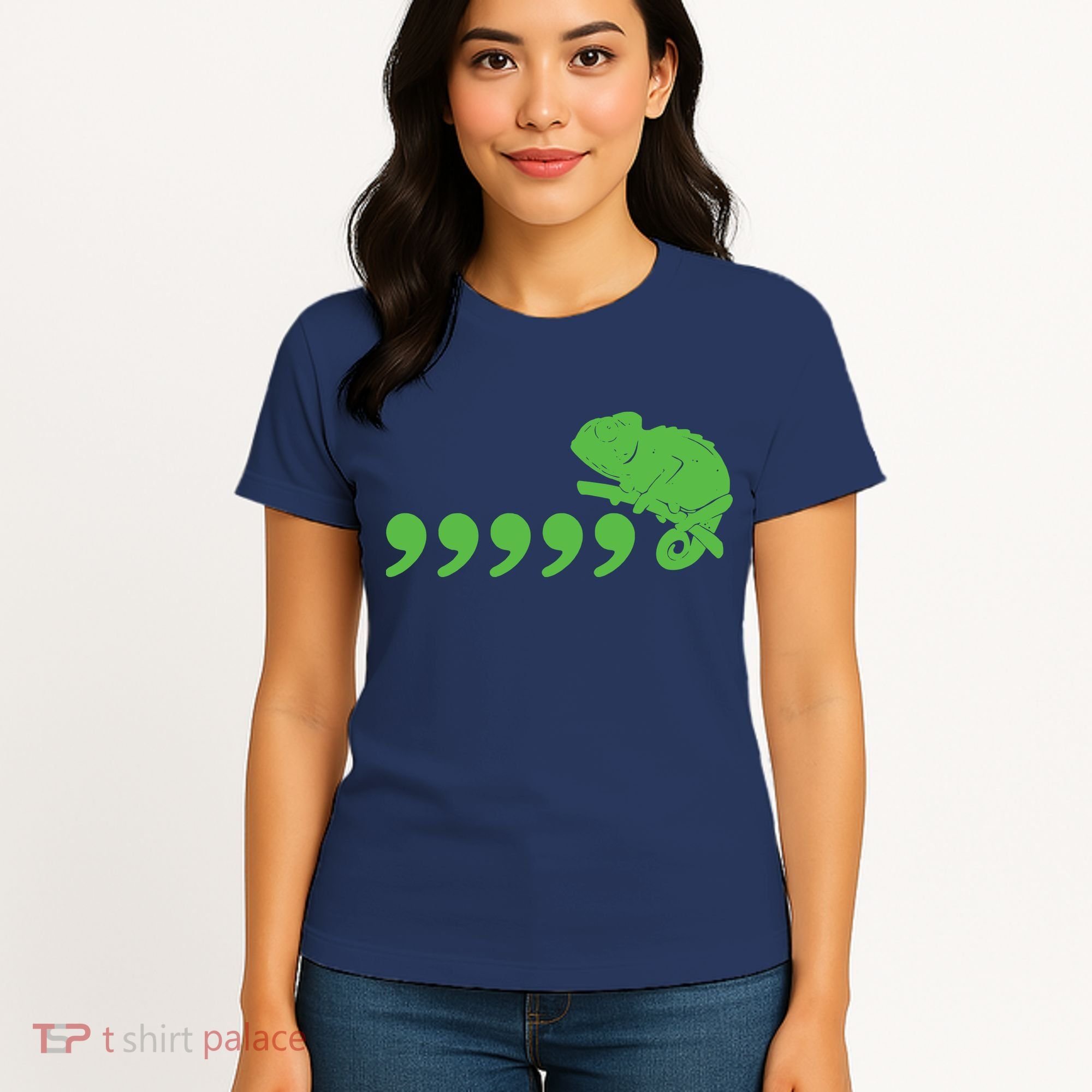 Comma Chameleon Funny Women's T-Shirt