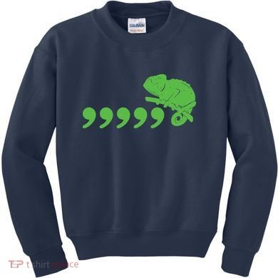 Comma Chameleon Funny Kids Sweatshirt