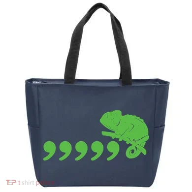 Comma Chameleon Funny Tote Bag