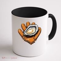 Chesapeake Catchers Funny Baseball Oyster Seafood Lovers Coffee Mug thumb 1