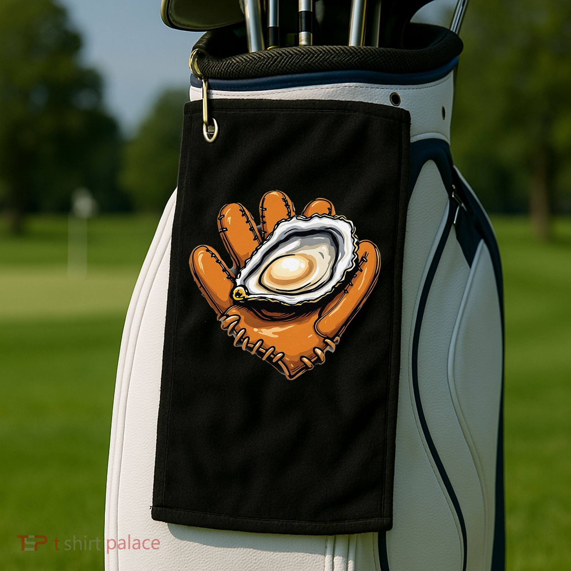 Chesapeake Catchers Funny Baseball Oyster Seafood Lovers Golf Towel