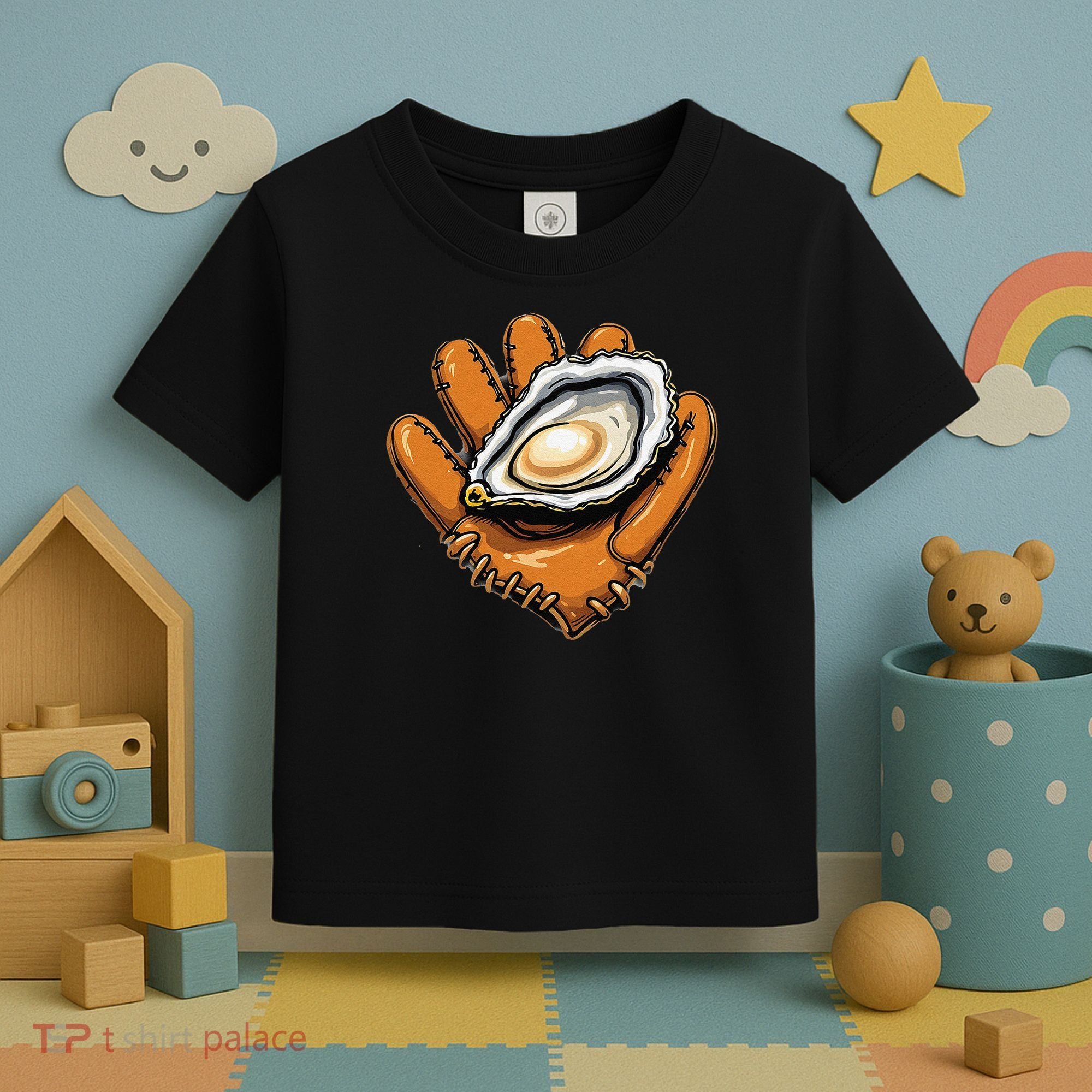 Chesapeake Catchers Funny Baseball Oyster Seafood Lovers Toddler T-Shirt