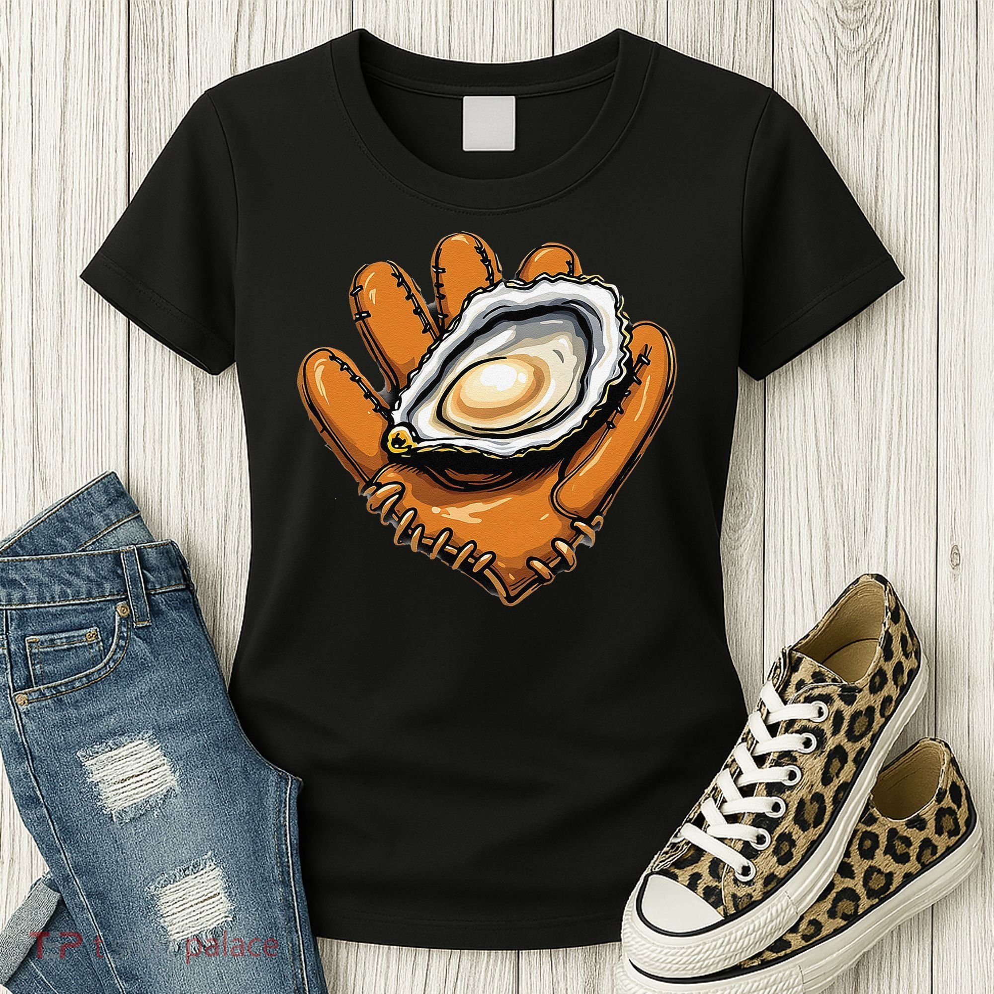 Chesapeake Catchers Funny Baseball Oyster Seafood Lovers Women's T-Shirt