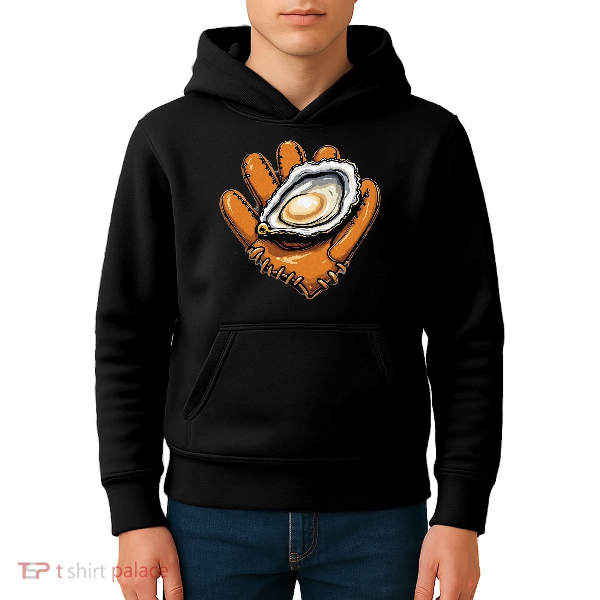 Chesapeake Catchers Funny Baseball Oyster Seafood Lovers Kids Hoodie