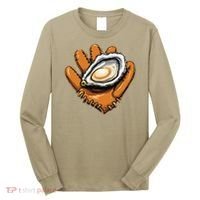 Chesapeake Catchers Funny Baseball Oyster Seafood Lovers Long Sleeve Shirt thumb 0