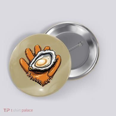 Chesapeake Catchers Funny Baseball Oyster Seafood Lovers Button