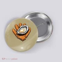 Chesapeake Catchers Funny Baseball Oyster Seafood Lovers Button thumb 0