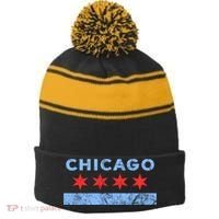 Chicago - Chicago Flag Sweatshirt Sweatshirt Stripe Pom Pom Beanie thumb 0