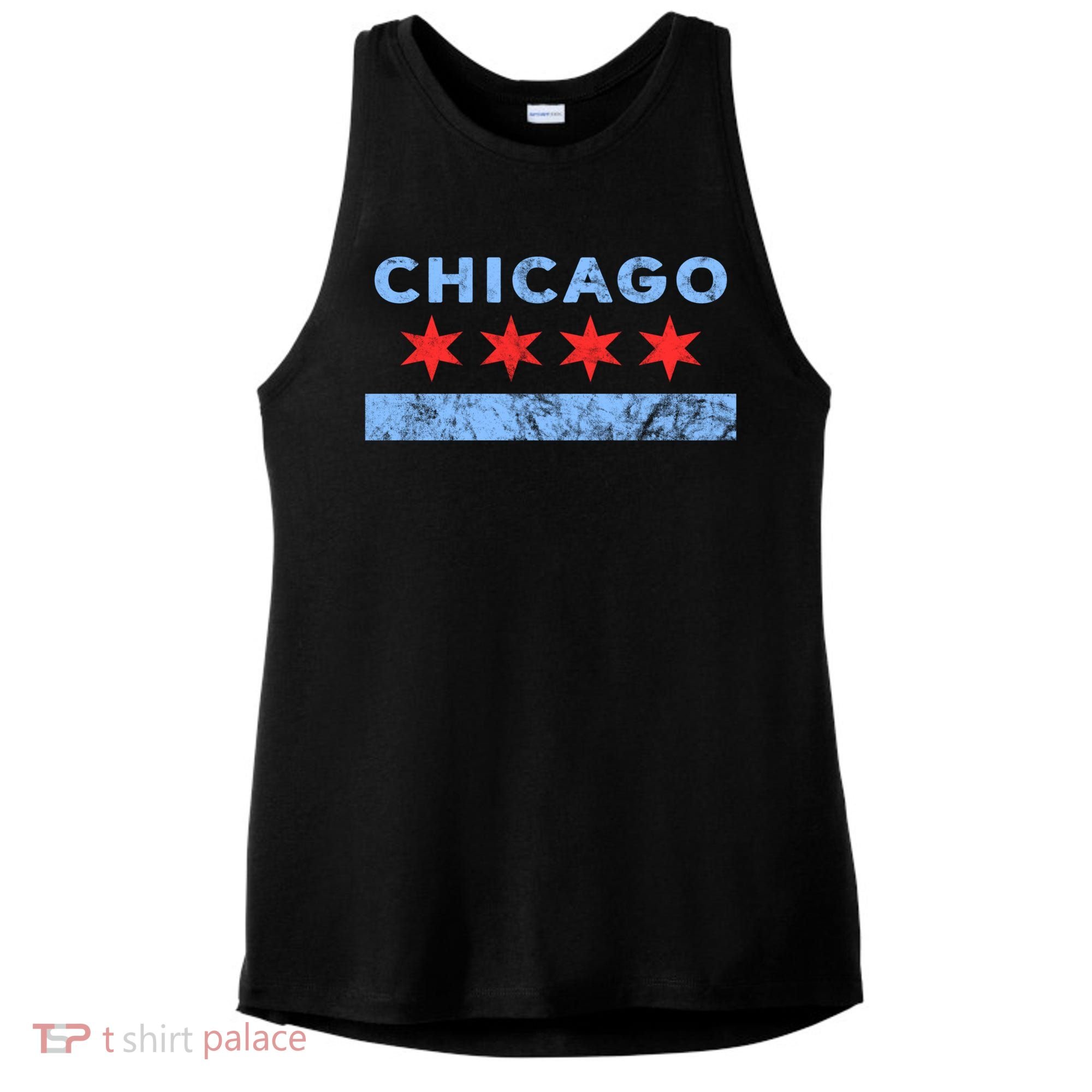 Chicago - Chicago Flag Sweatshirt Sweatshirt Ladies PosiCharge Tri-Blend Wicking Tank