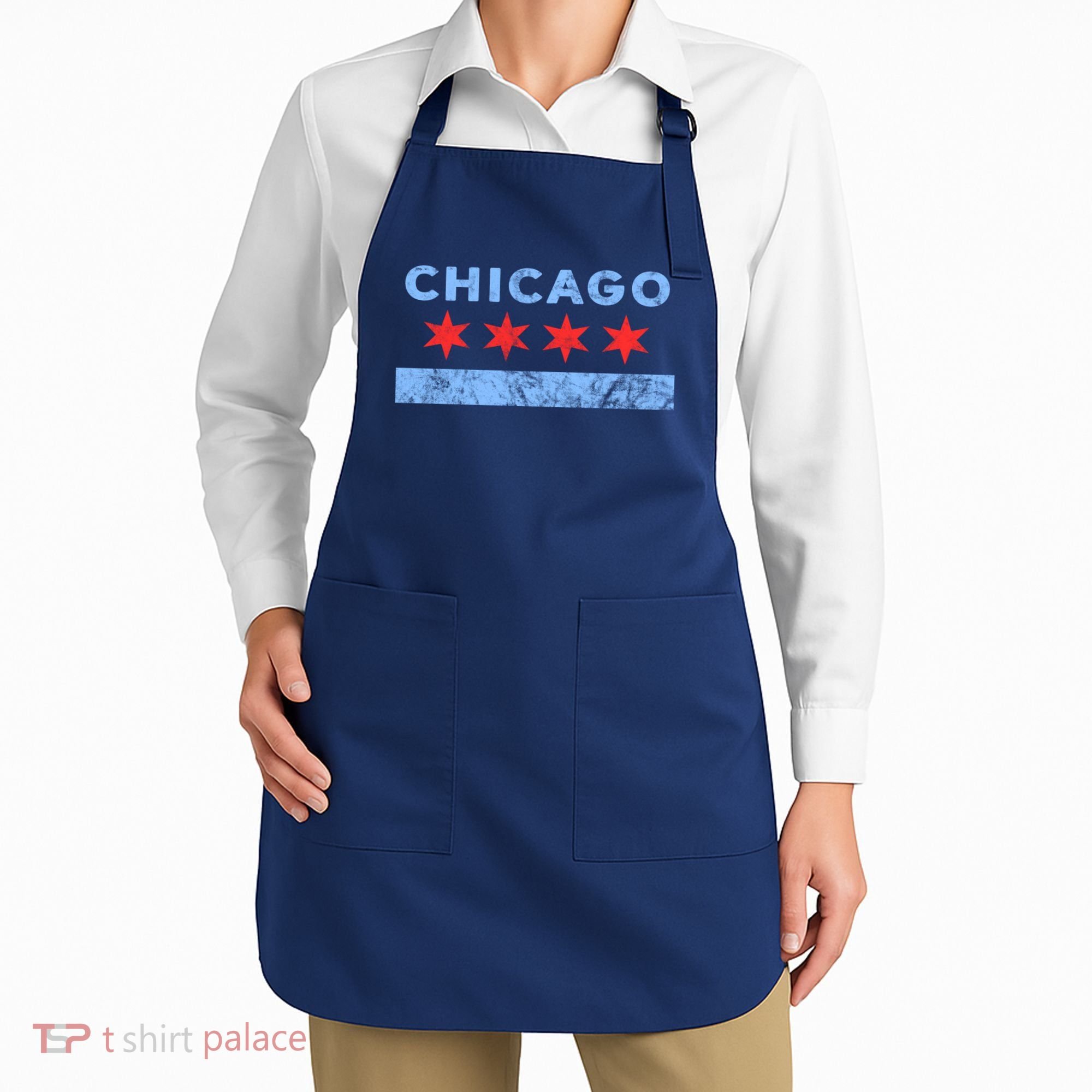 Chicago - Chicago Flag Sweatshirt Sweatshirt Apron