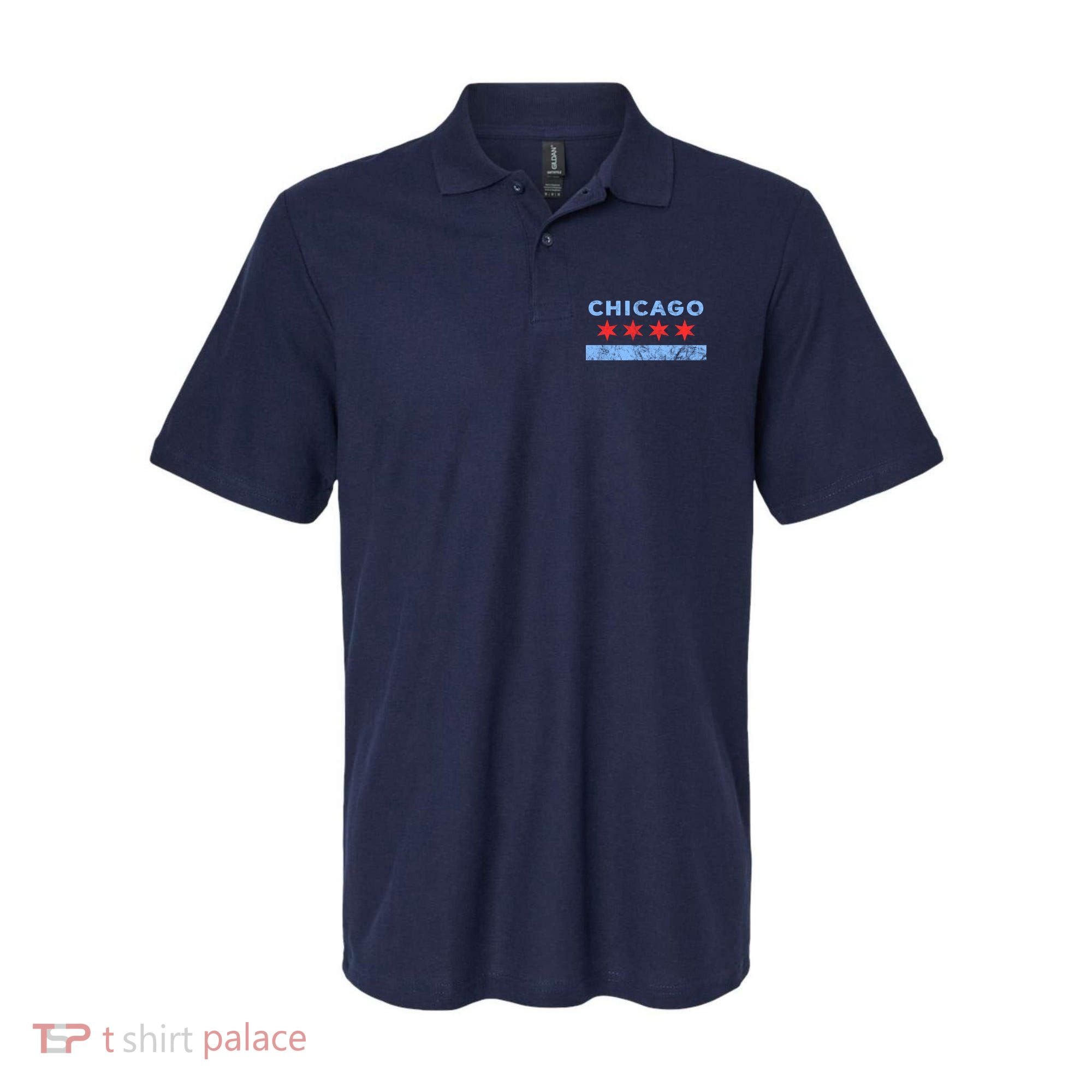 Chicago - Chicago Flag Sweatshirt Sweatshirt Polo