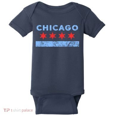 Chicago - Chicago Flag Sweatshirt Sweatshirt Baby Bodysuit