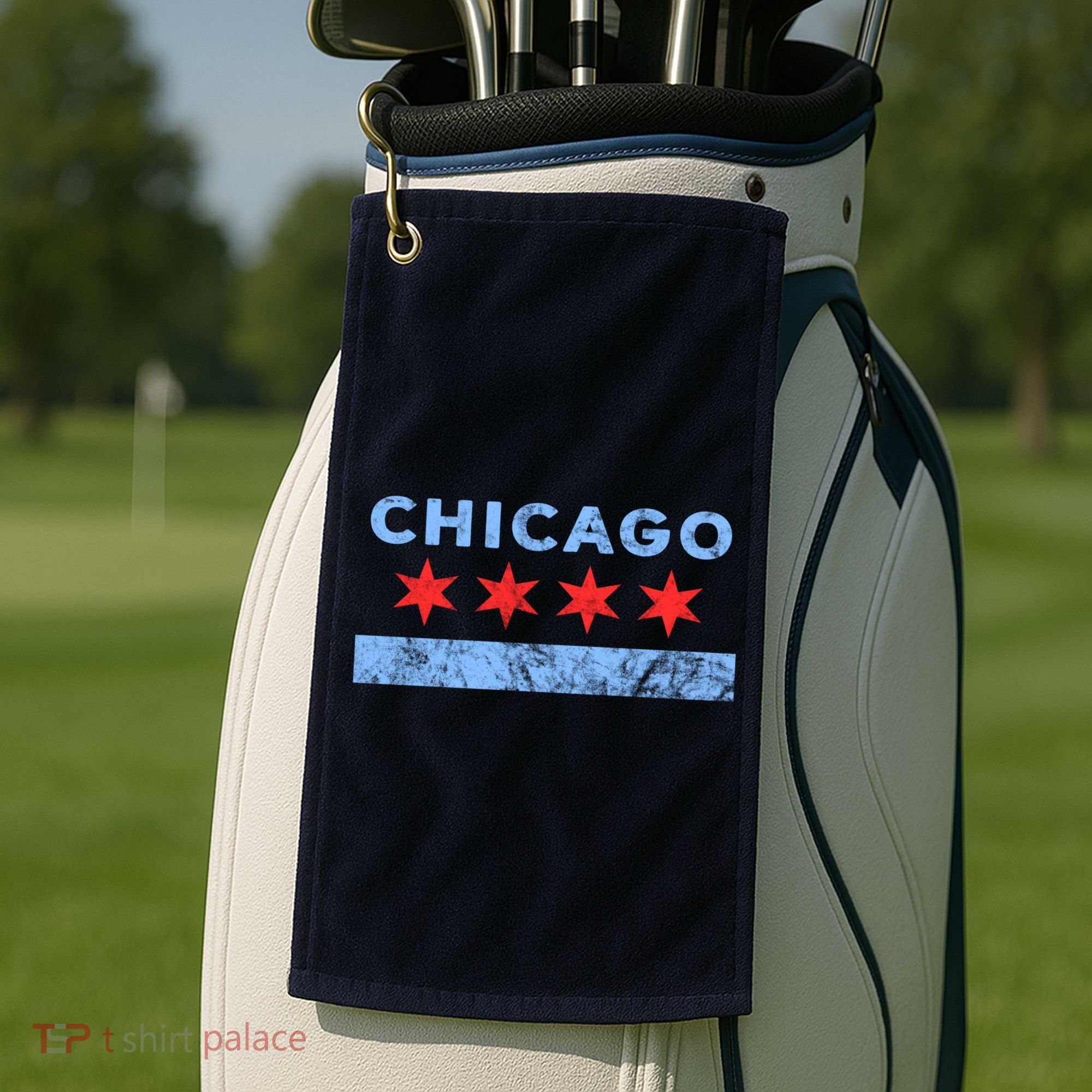 Chicago - Chicago Flag Sweatshirt Sweatshirt Golf Towel