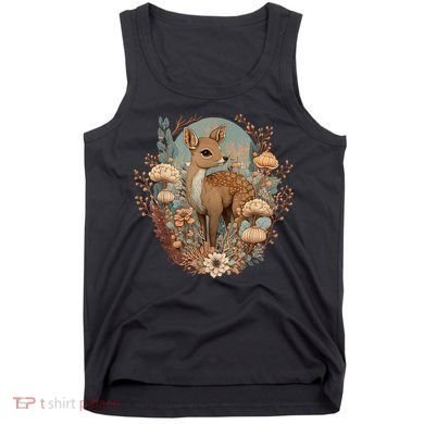 Cute Cottagecore Floral Deer Aesthetic Tank Top