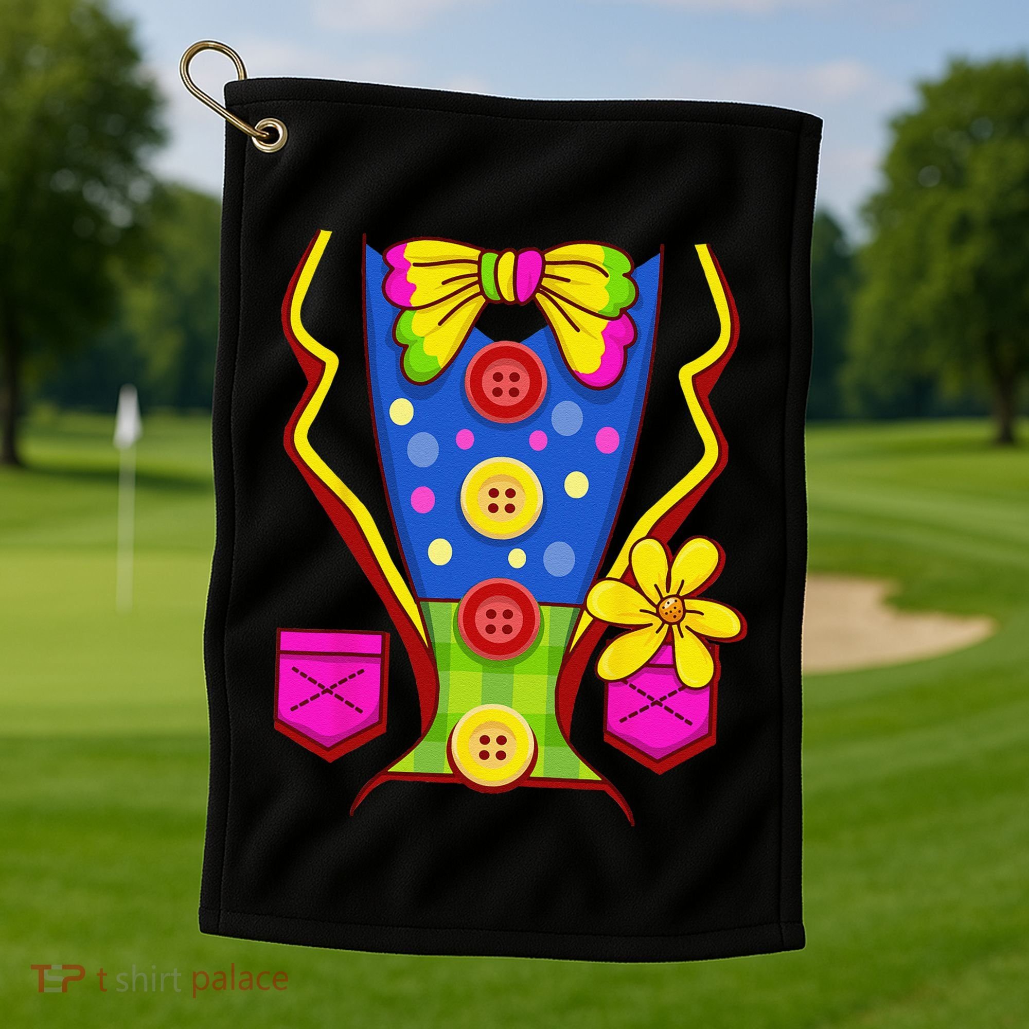 Clown Costume For Funny Funny Halloween Outfit Circus Golf Towel