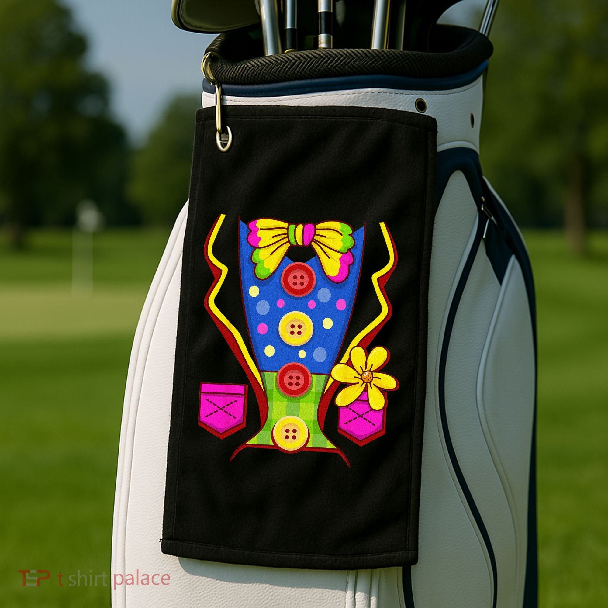 Clown Costume For Funny Funny Halloween Outfit Circus Golf Towel
