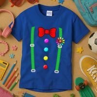 Clown Costume Funny Circus Halloween Costumes Kids T-Shirt thumb 3