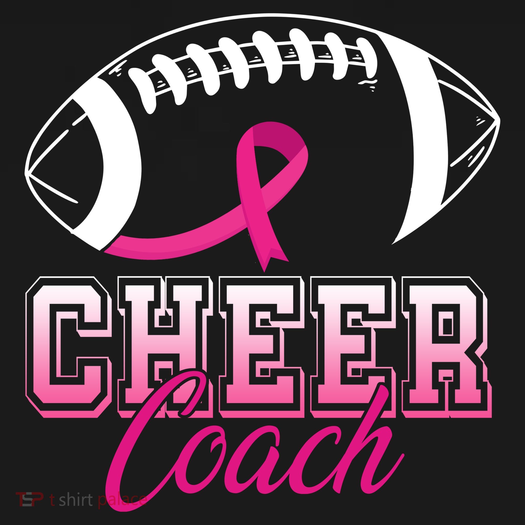 Cheer Coach Football Breast Cancer Awareness Coaster