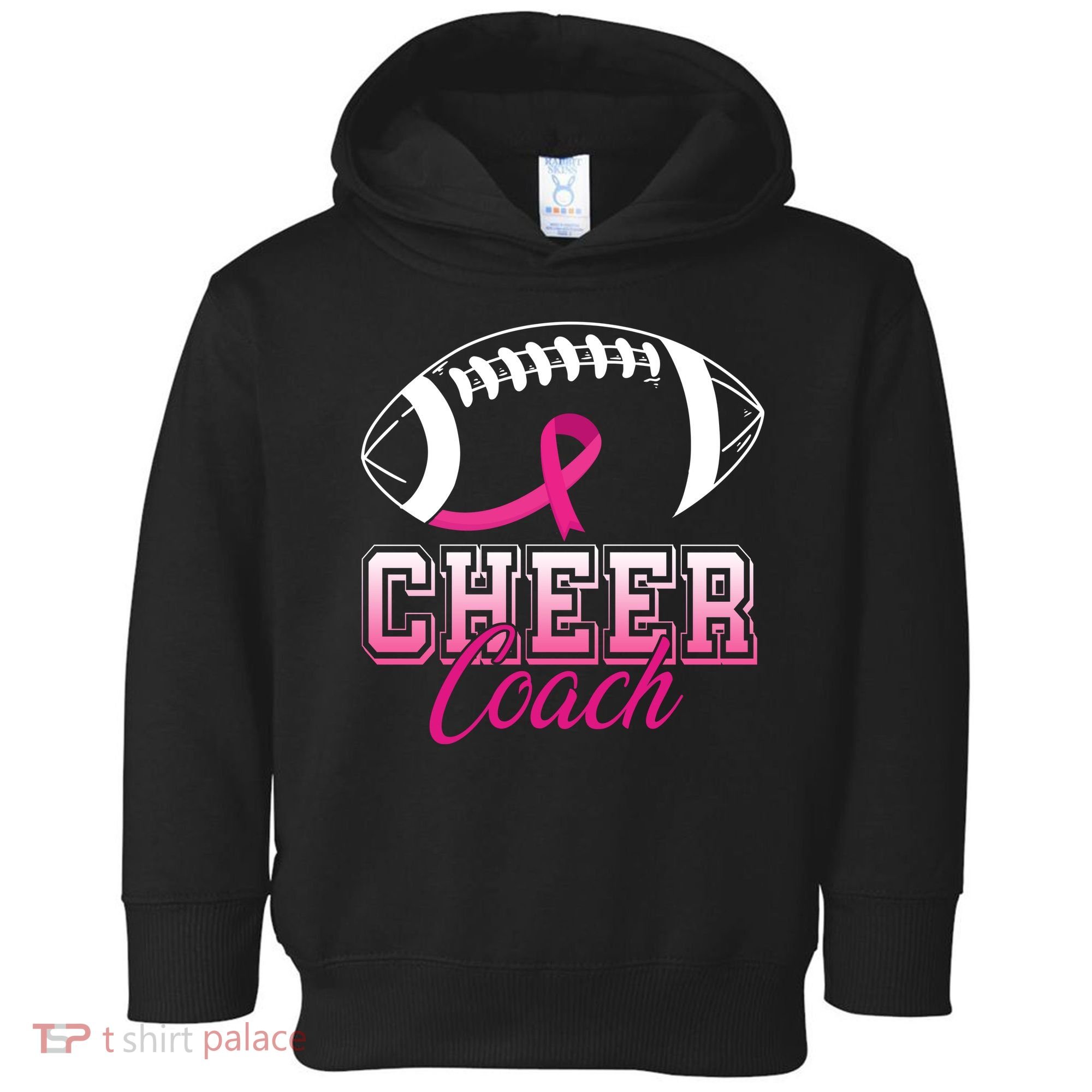 Cheer Coach Football Breast Cancer Awareness Toddler Hoodie