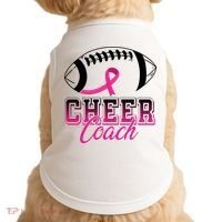 Cheer Coach Football Breast Cancer Awareness Doggie Tank thumb 0