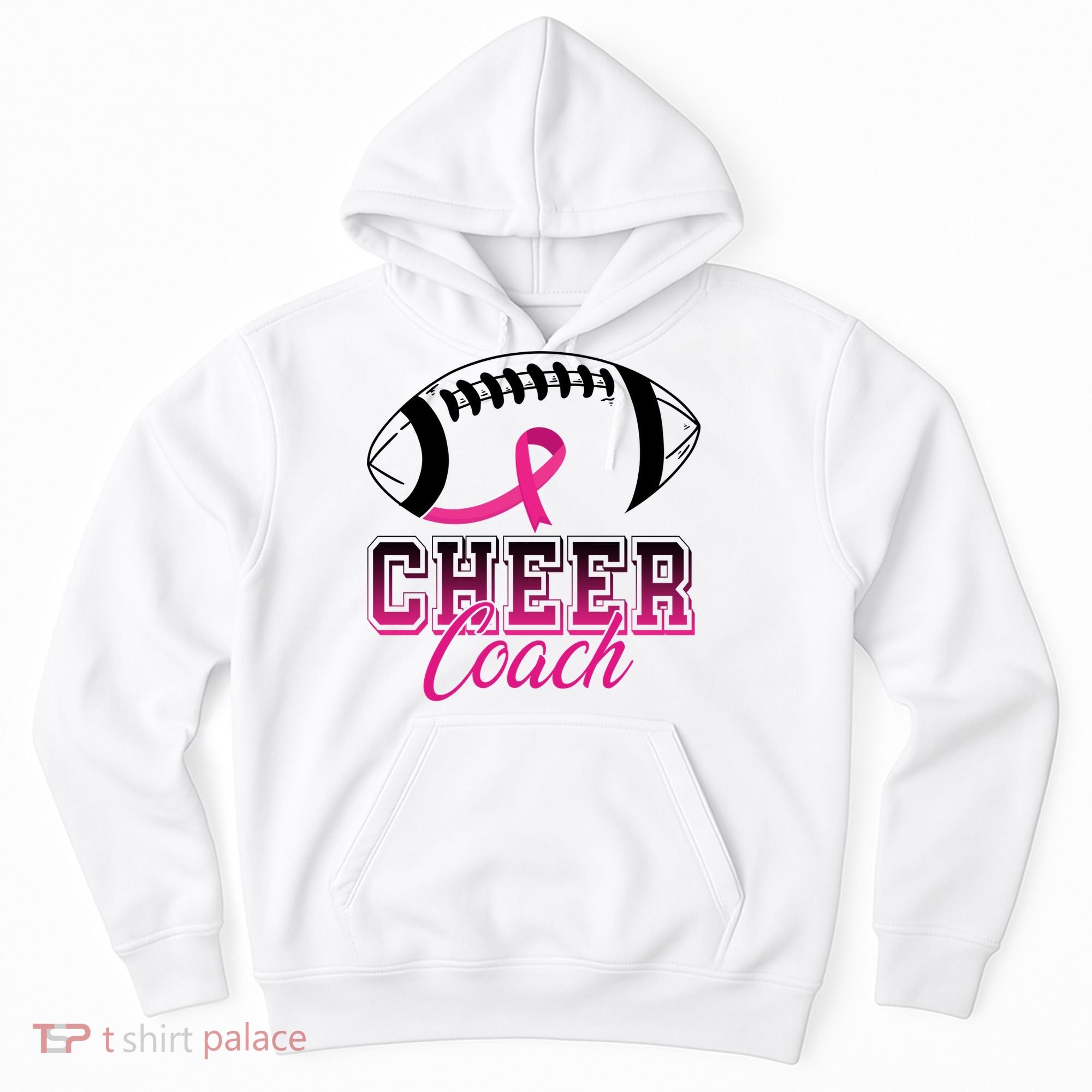 Cheer Coach Football Breast Cancer Awareness Hoodie