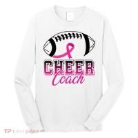 Cheer Coach Football Breast Cancer Awareness Long Sleeve Shirt thumb 0