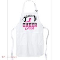 Cheer Coach Football Breast Cancer Awareness Apron thumb 0