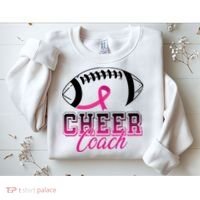 Cheer Coach Football Breast Cancer Awareness Sweatshirt thumb 2