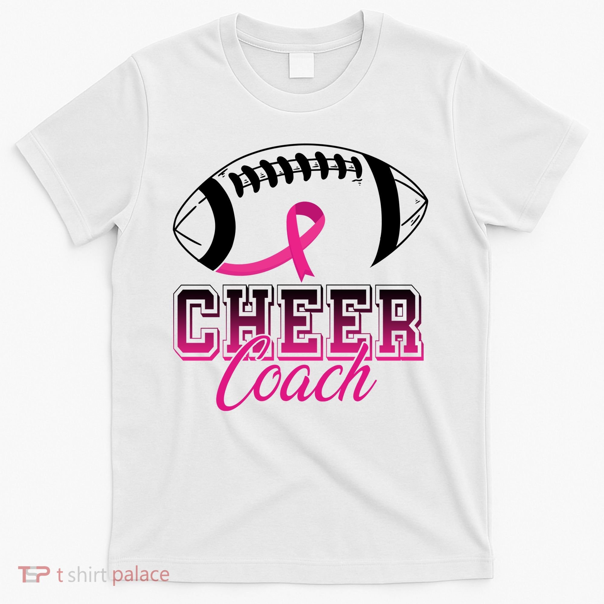 Cheer Coach Football Breast Cancer Awareness T-Shirt
