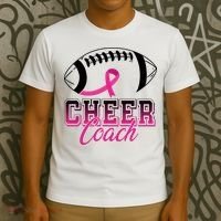 Cheer Coach Football Breast Cancer Awareness T-Shirt thumb 3