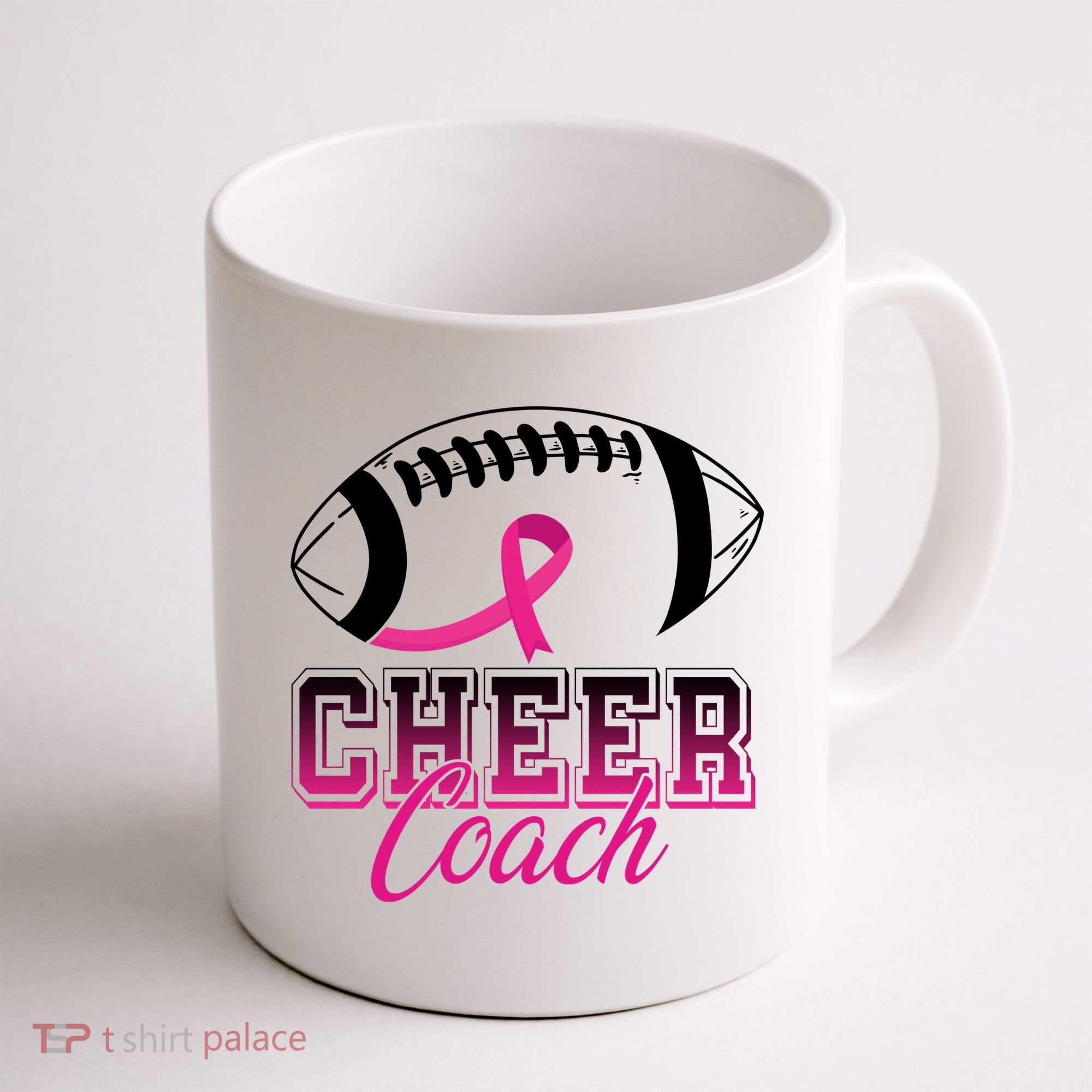Cheer Coach Football Breast Cancer Awareness Coffee Mug