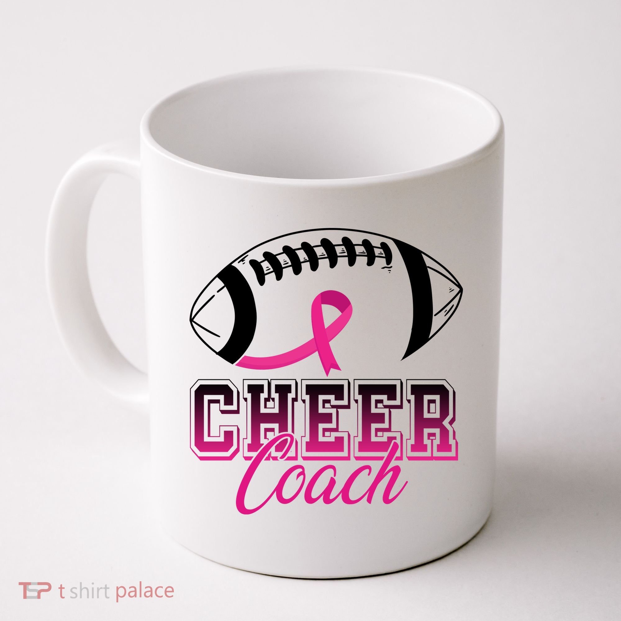 Cheer Coach Football Breast Cancer Awareness Coffee Mug