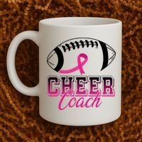 Cheer Coach Football Breast Cancer Awareness Coffee Mug thumb 2