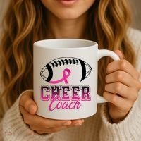 Cheer Coach Football Breast Cancer Awareness Coffee Mug thumb 3