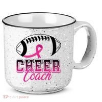 Cheer Coach Football Breast Cancer Awareness 15oz Campfire Ceramic Mug thumb 0