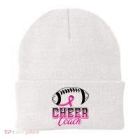 Cheer Coach Football Breast Cancer Awareness Beanie thumb 0