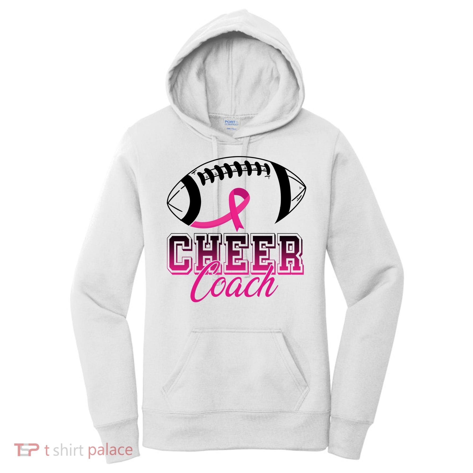 Cheer Coach Football Breast Cancer Awareness Women's Hoodie