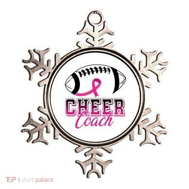 Cheer Coach Football Breast Cancer Awareness Ornament