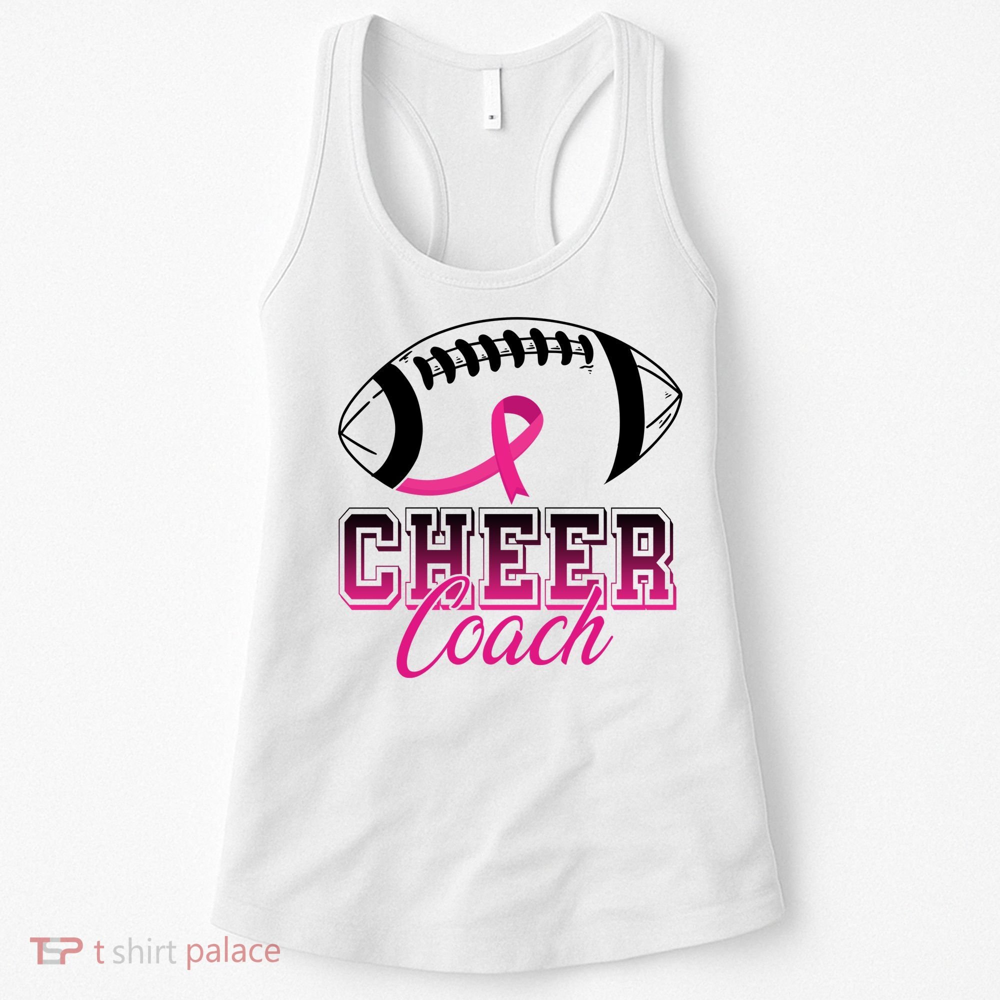 Cheer Coach Football Breast Cancer Awareness Women's Tank Top