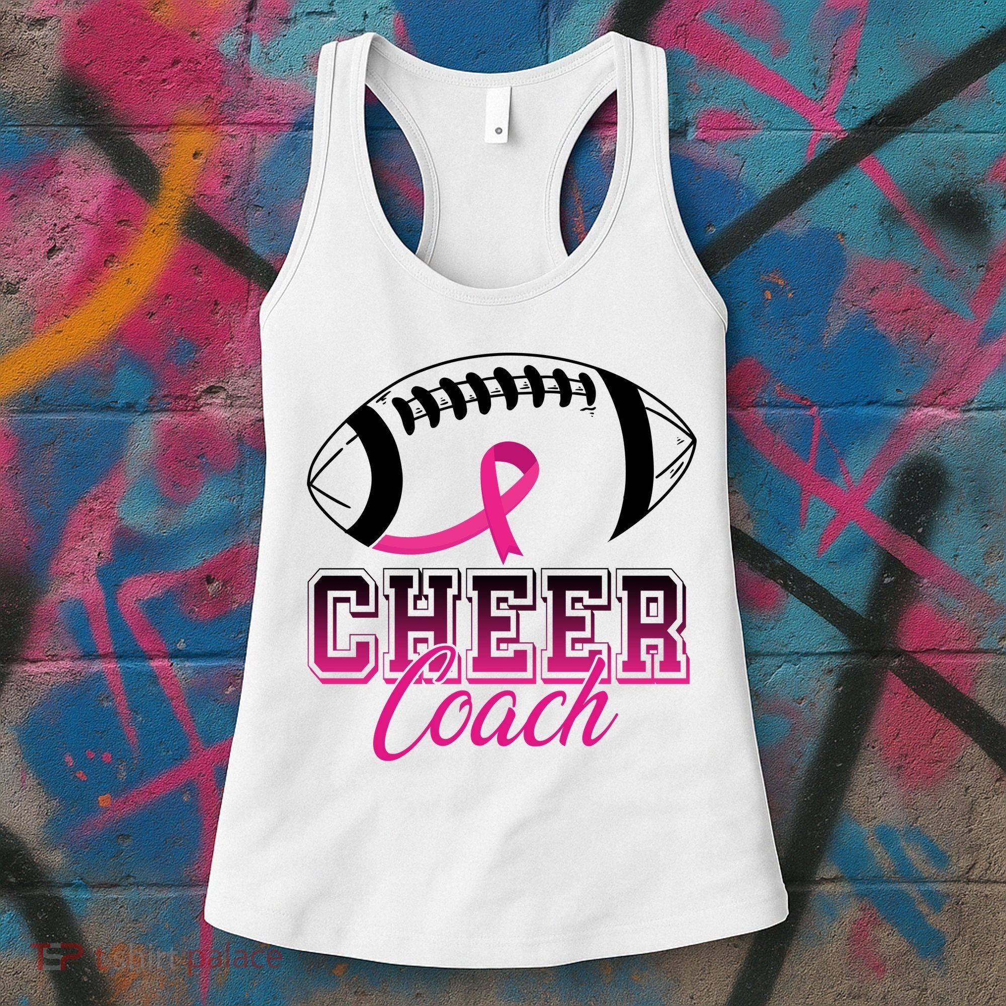 Cheer Coach Football Breast Cancer Awareness Women's Tank Top