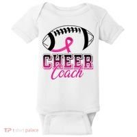 Cheer Coach Football Breast Cancer Awareness Baby Bodysuit thumb 0