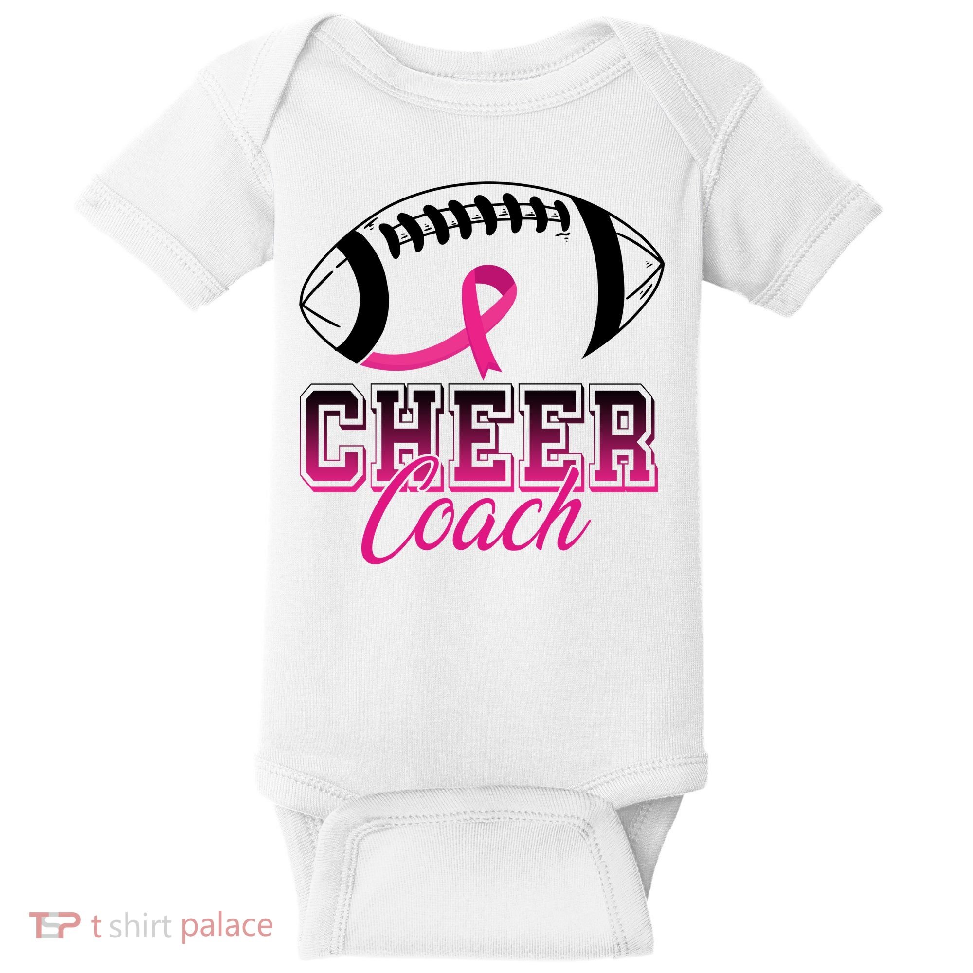 Cheer Coach Football Breast Cancer Awareness Baby Bodysuit