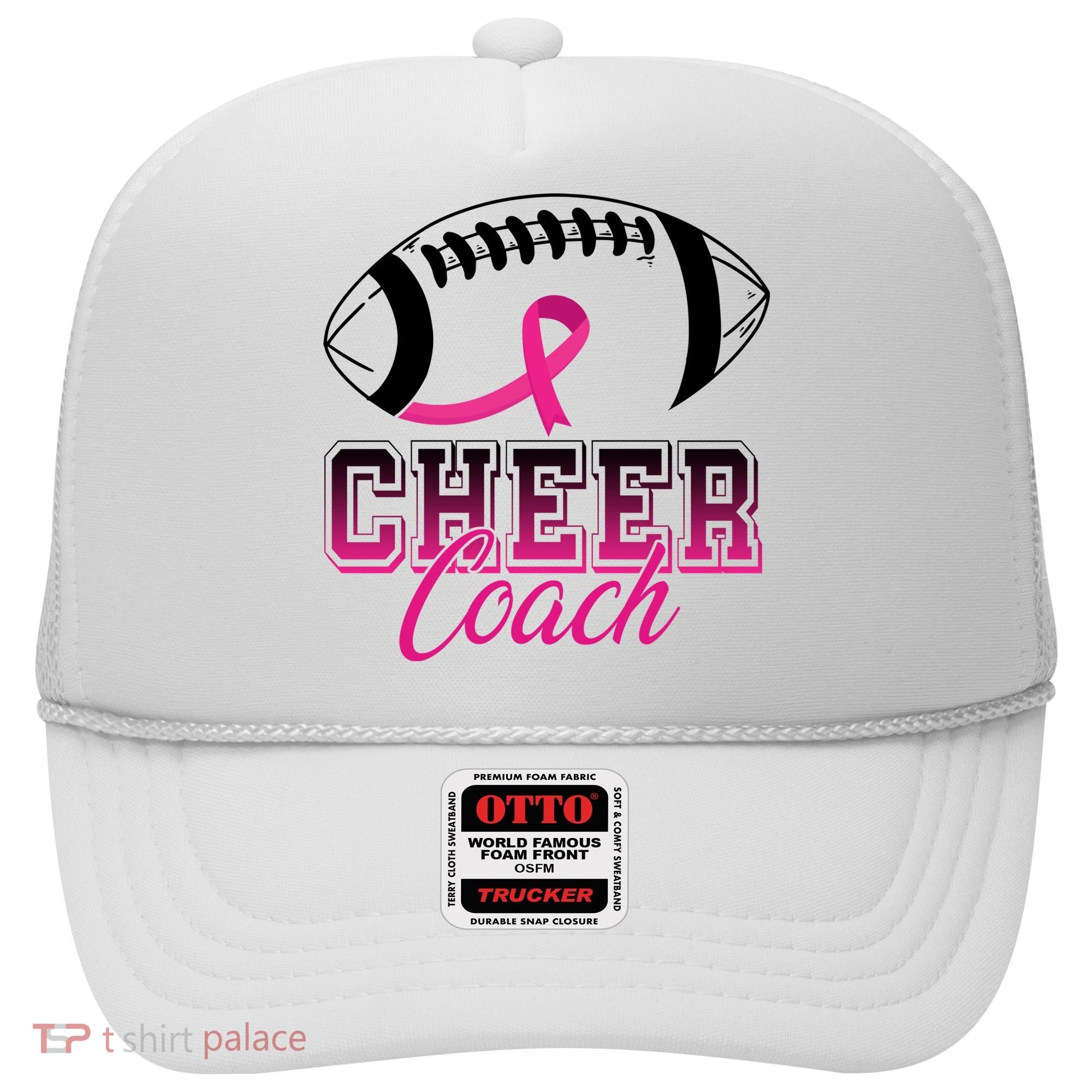 Cheer Coach Football Breast Cancer Awareness Hat
