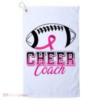 Cheer Coach Football Breast Cancer Awareness Golf Towel thumb 0