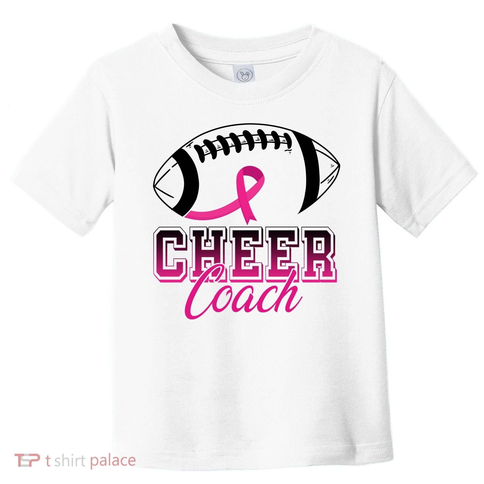 Cheer Coach Football Breast Cancer Awareness Toddler T-Shirt
