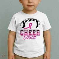 Cheer Coach Football Breast Cancer Awareness Toddler T-Shirt thumb 2